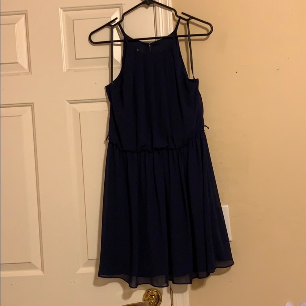 Navy Blue Spegettu Strap Dress